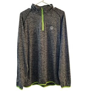 Holloway Gray Heather Quarter Zip Pullover With VW Long Sleeve Athletic Shirt L